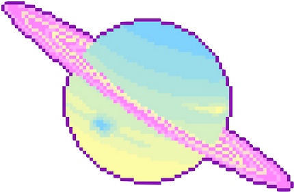 Pixelated Saturn Planet Background